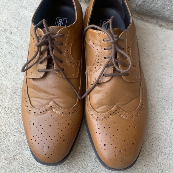 ASOS Men’s Tan Oxford Style Lace Up Wingtip Dress Shoe size 8WF - Picture 11 of 13
